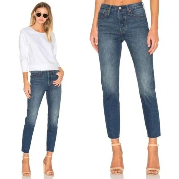 ❤️ Levi's High Rise 501 S Skinny Jeans in Supercharger - Size 24 - Picture 1 of 11